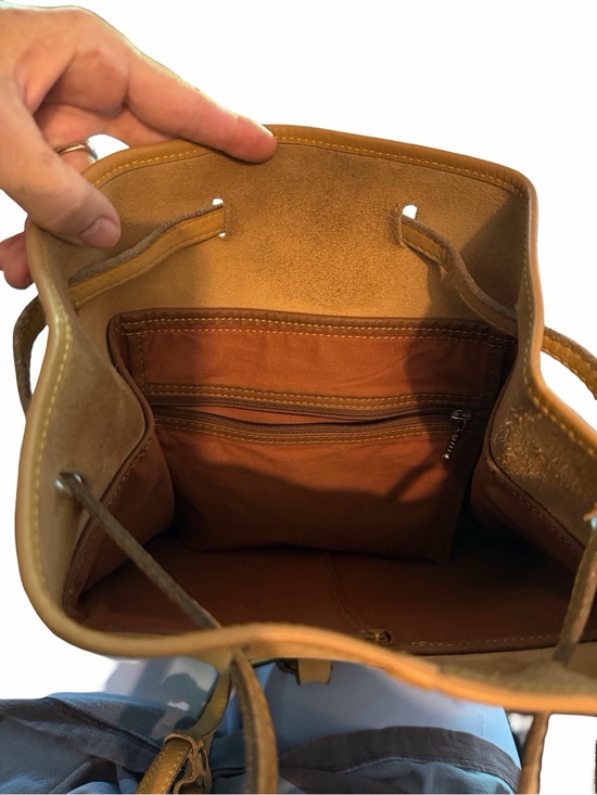 ARCO Green & Tan Leather Bucketbag Backpack VINTAGE main image 11